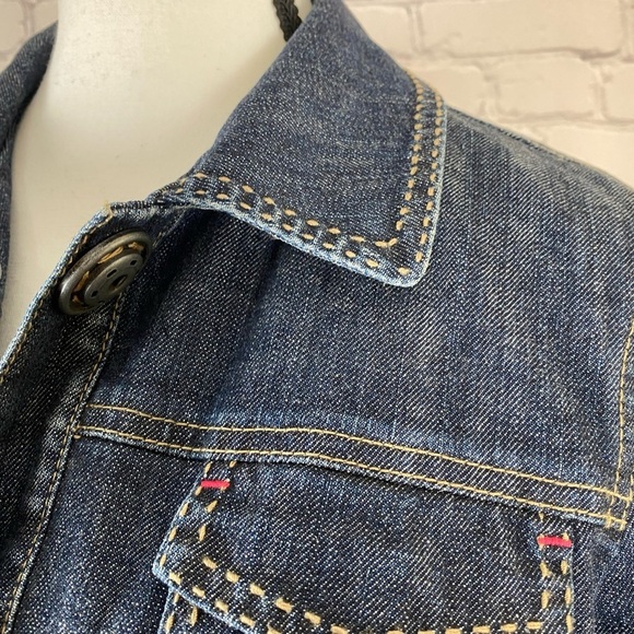 Elie Tahari Denim Jean Jacket size Medium w/ Silk Lining EUC - Picture 5 of 12